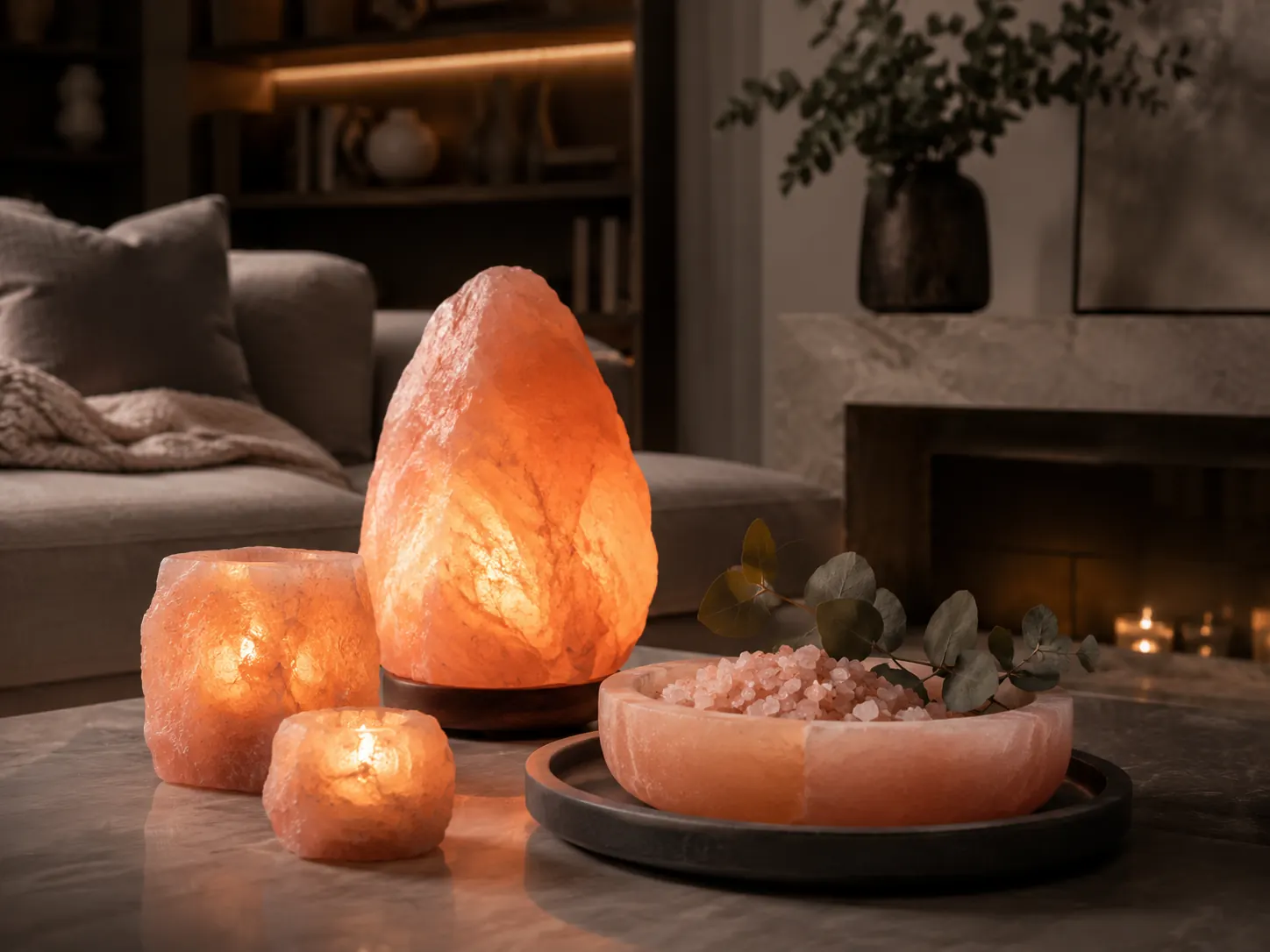 Decorative Himalayan salt lamps and home products
