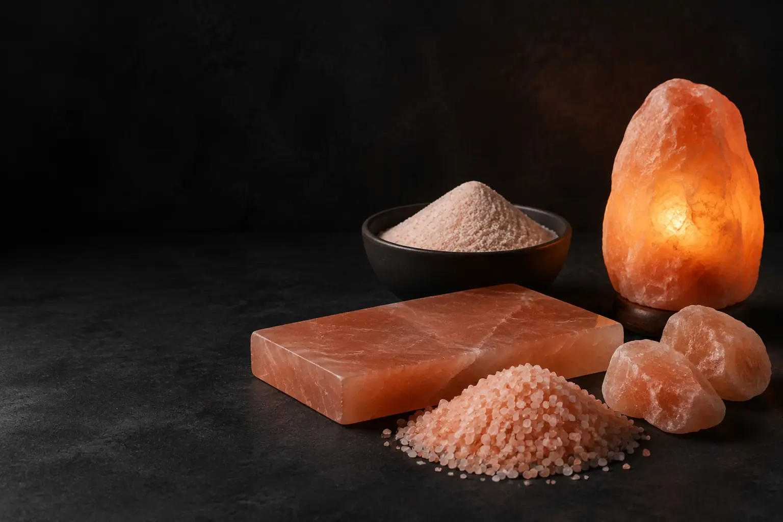 Premium Himalayan pink salt in culinary, decorative and natural forms